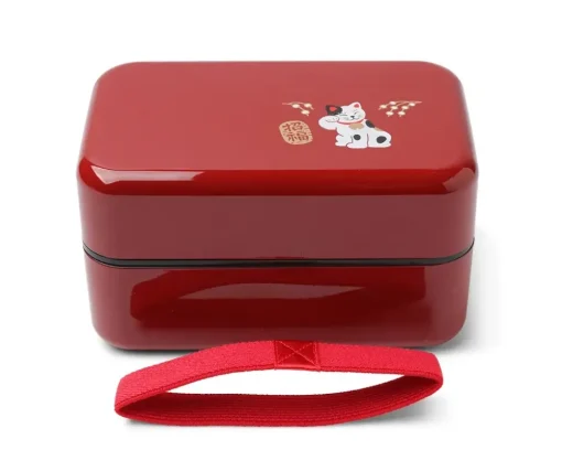 Bento Box Fortune Cat Red