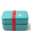 Bento Box Fortune Cat Teal Blue