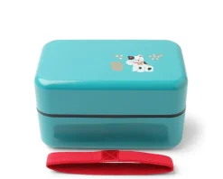 Bento Box Fortune Cat Teal Blue