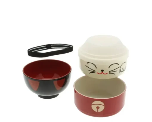 Bento Set Fortune Cat Red