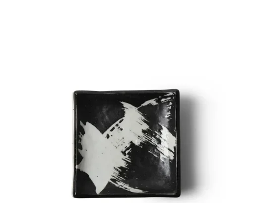 Black & White Brush Small Plate