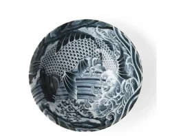 Black Ko-Imari Carp Bowl 8-1/4