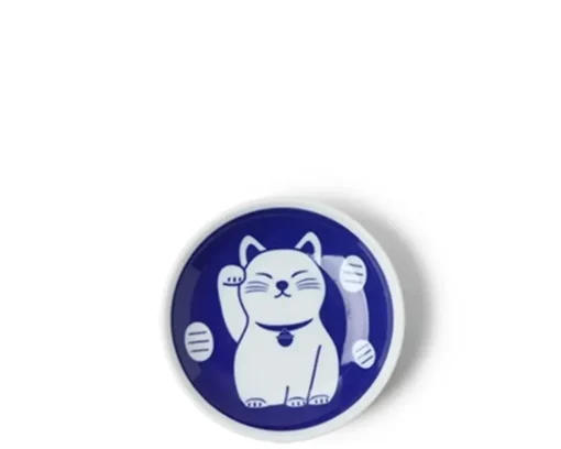Blue Fortune Cat 3.75" Sauce Dish