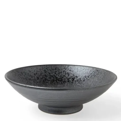 Bowl Serving 9.5" Silver Blue Granite