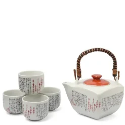 Calligraphy White Tea Set