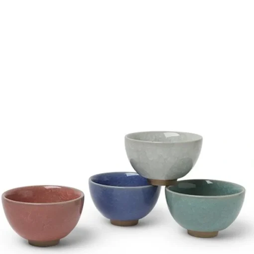 Crackle 5 Oz. Teacup Set Of 4