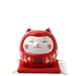 Daruma Fortune Cat Bank 3.75"