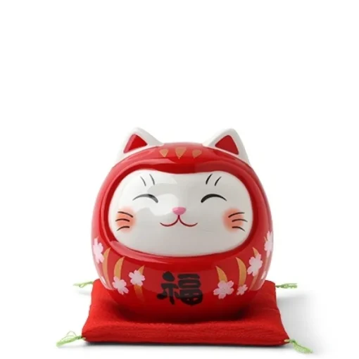 Daruma Fortune Cat Bank 3.75"