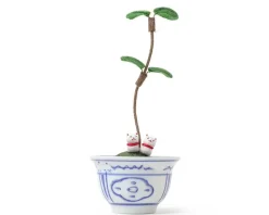 Figurine Potted Plant Fortune Cats