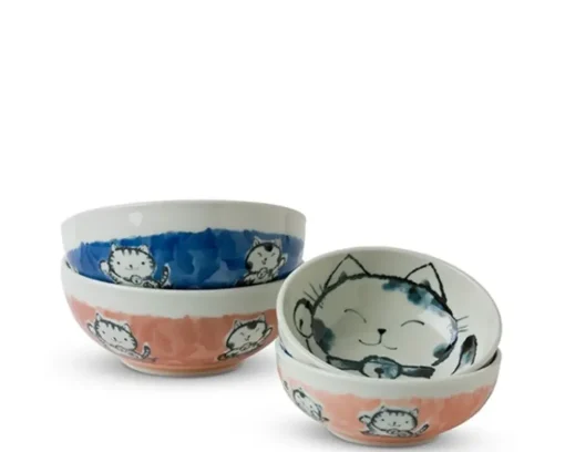 Fortune Cat 6.25" Bowl Pink