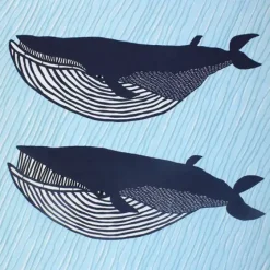 Furoshiki Whales 41" Sq.