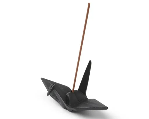 Incense Holder Black Peace Crane