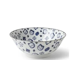 Maneki Neko Blue 7.75" Bowl