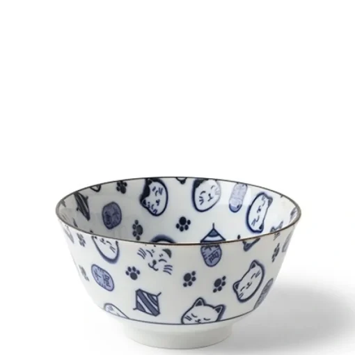 Maneki Neko Blue 5" Bowl