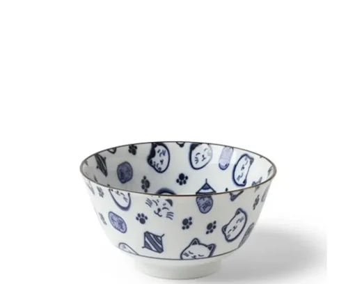 Maneki Neko Blue 5" Bowl