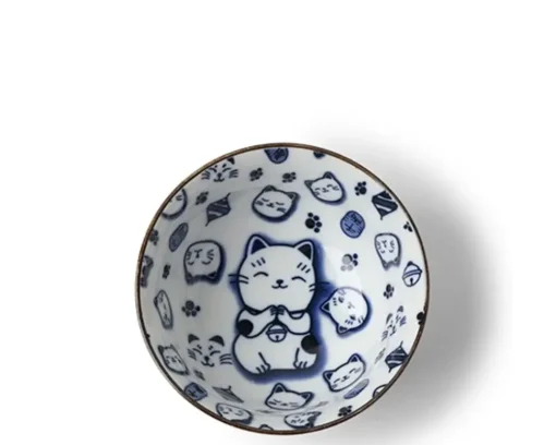 Maneki Neko Blue 5" Bowl