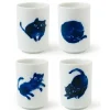 Midnight Blue Cat Cup Set