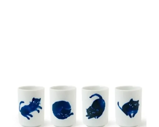 Midnight Blue Cat Cup Set