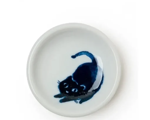 Midnight Blue Cat Dish Set