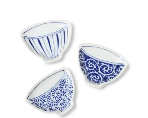 Mini Plate 3.75" Blue & White Teacup Check