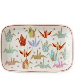 Origami Cranes 6.5" X 4.25" Plate - Pink