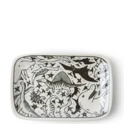 Plate Rectangle Happy Dinosaurs