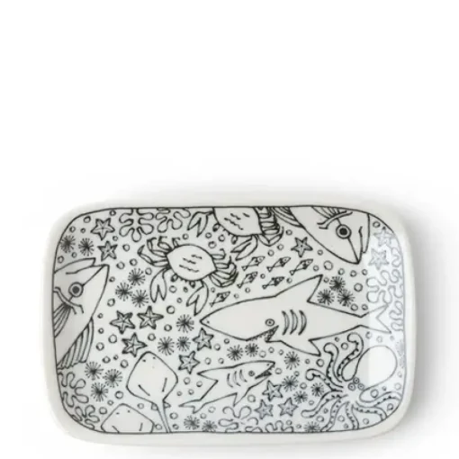 Plate Rectangle Happy Sea Animals