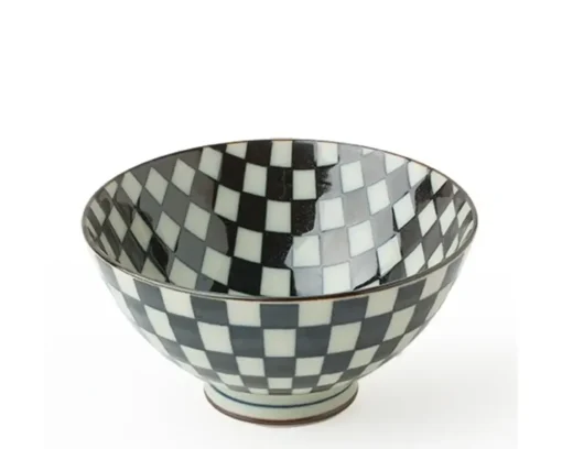 Retro Black & White 4.5" Rice Bowl Set