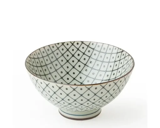 Retro Black & White 4.5" Rice Bowl Set