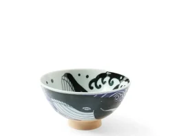 Rice Bowl Blue Whale Waves 5"