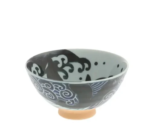 Rice Bowl Blue Whale Waves 5"