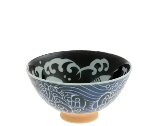 Rice Bowl Blue Whale Waves 5"