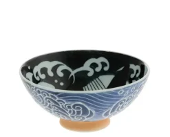 Rice Bowl Blue Whale Waves (Xl) 5-3/4