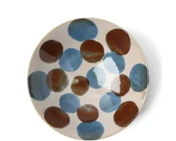 Rustic Blue & Brown 9.75" Serving Bowl