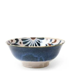 Rustic Blue Floral Noodle Bowl