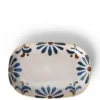Rustic Blue Floral Rectangle Plate