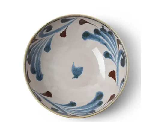 Rustic Blue Vines 8.5" Shallow Bowl