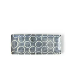 Rustic White Circles Rectangle Plate