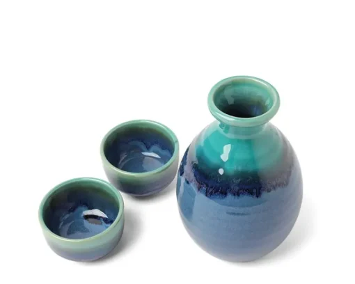Sake Set Jade Ocean Blue