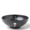 Satin Black White Dots 8-3/8" Bowl