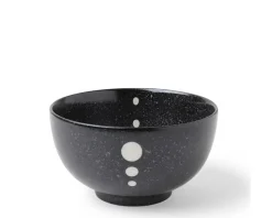 Satin Black White Dots 5-1/8" Bowl