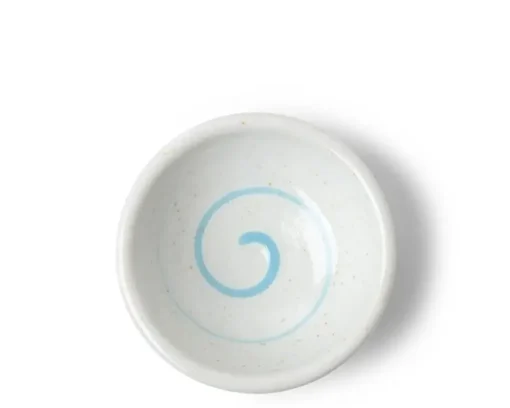 Sauce Dish Chinmi White + Blue Swirl
