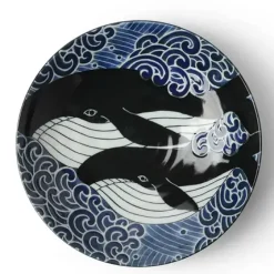 Shallow Bowl Blue Whale Waves 8-1/2"