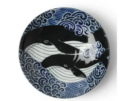 Shallow Bowl Blue Whale Waves 8-1/2"