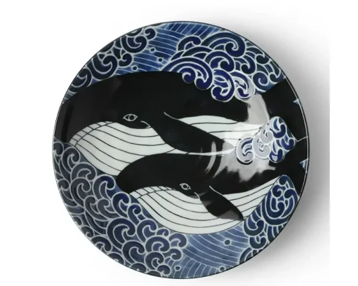 Shallow Bowl Blue Whale Waves 8-1/2"