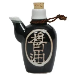 Shoyu 8 Oz. Sauce Pot With Cork - Black
