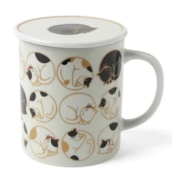 Sleepy Cat 8 Oz. Lidded Mug - White