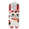 Tabi Socks - Maneki Neko Red