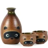 Tanuki Raccoon Sake Set