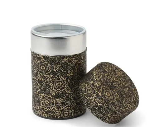 Tea Canister Black/Gold Mum